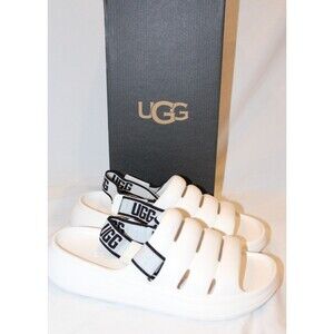 UGG MEN'S SPORT YEAH WATER RESISTANT SLINGBACK SANDALS WHITE NIB SZ 10